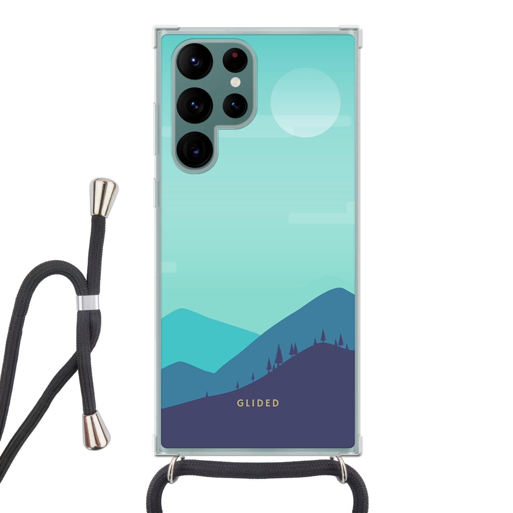 Alpine Handyhülle für Samsung Galaxy S22 Ultra mit einzigartigem Bergdesign, bietet stilvollen Schutz und präzise Aussparungen.